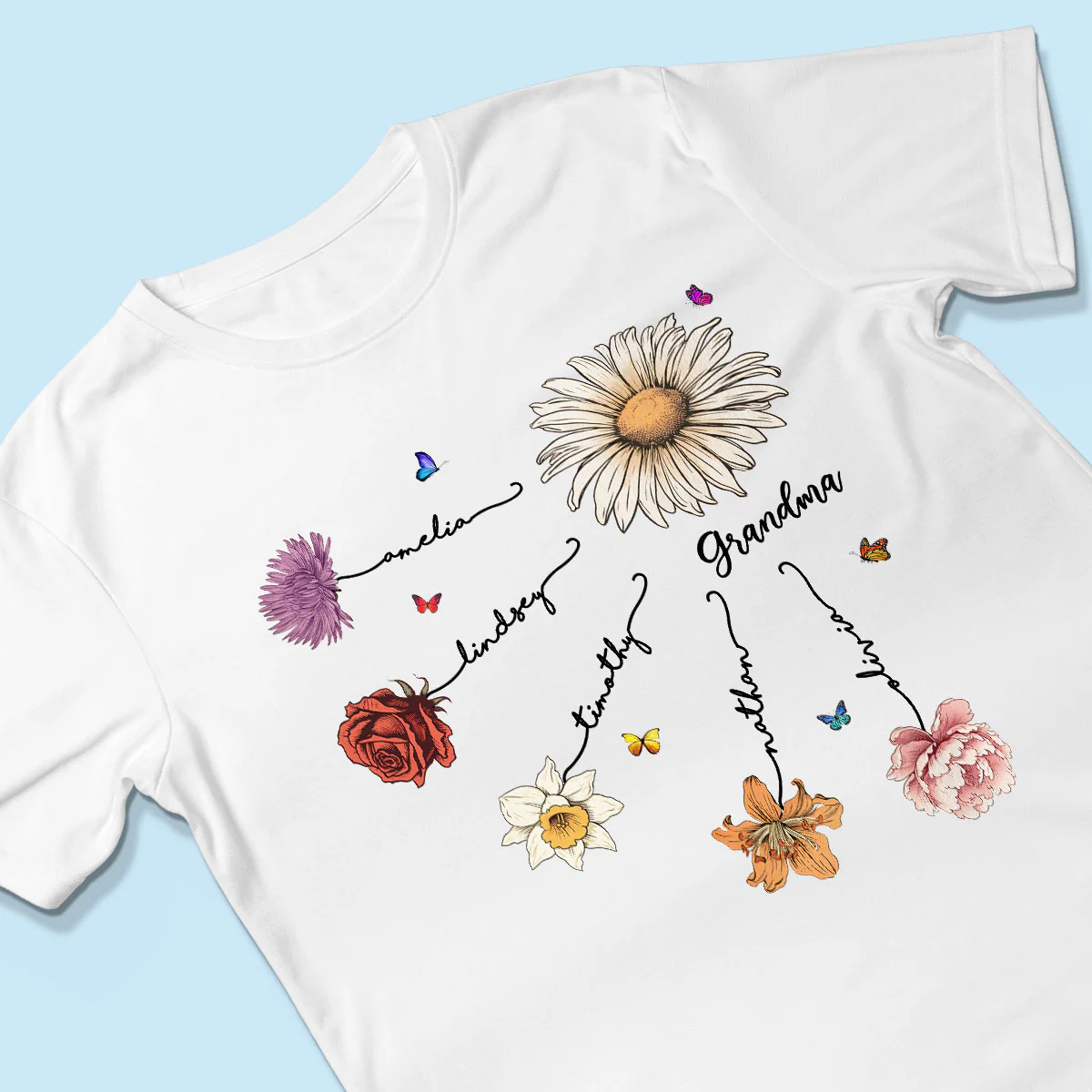 Grandma Mom Birth Flowers Personalized Shirt, Gift for Moms, for Grandmas - Image 5