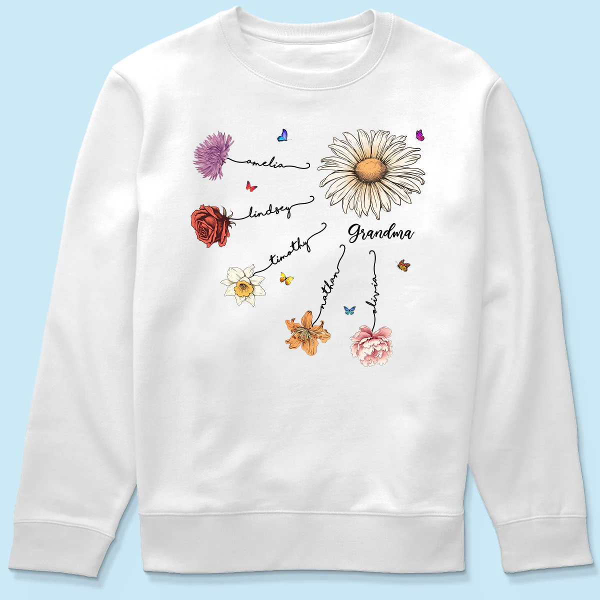 Grandma Mom Birth Flowers Personalized Shirt, Gift for Moms, for Grandmas - Image 8