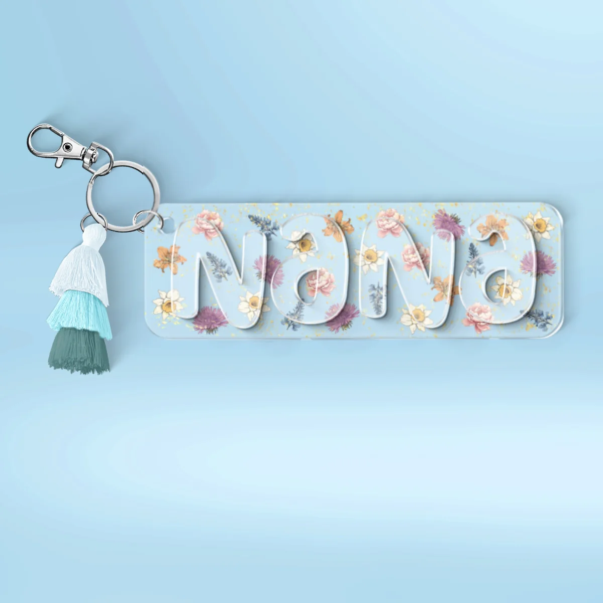 Grandma Mom Birth Month Flowers Personalized 2-Layer Acrylic Keychain - Image 11