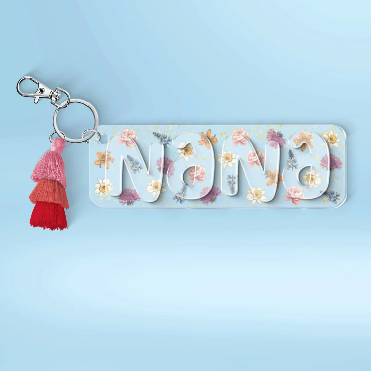 Grandma Mom Birth Month Flowers Personalized 2-Layer Acrylic Keychain - Image 15