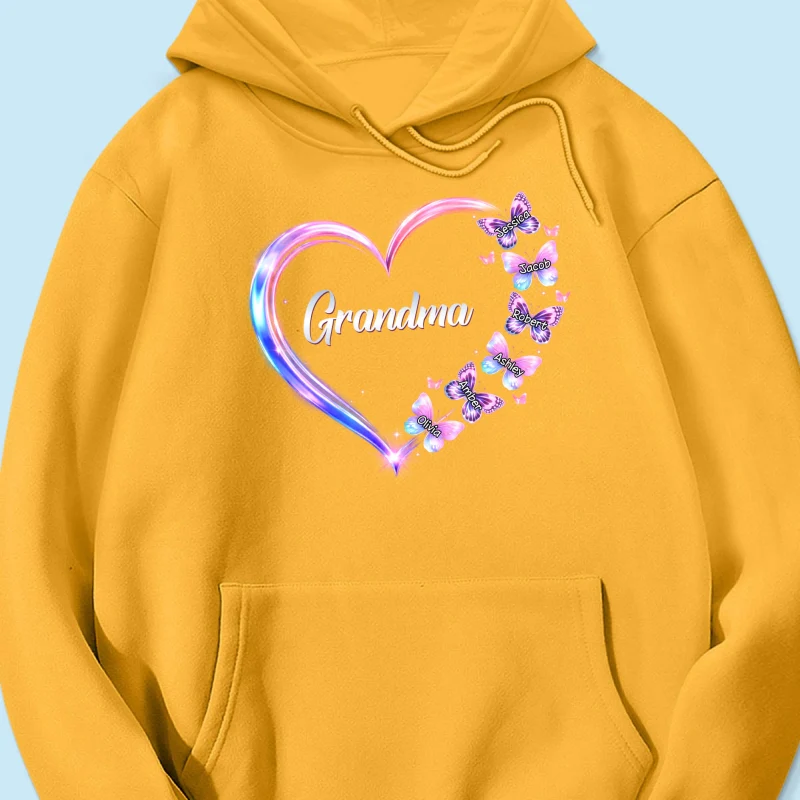 Grandma Mom Butterfly Heart with Kids' Names - Personalized Shirt - Sentimental Gift for Grandma, Mom - Image 56