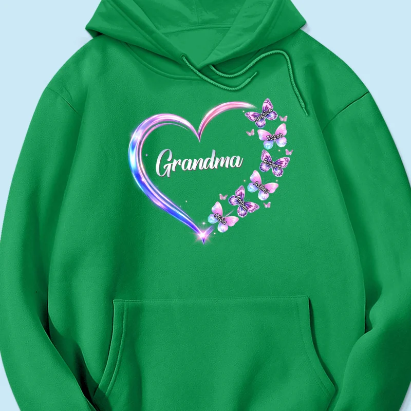Grandma Mom Butterfly Heart with Kids' Names - Personalized Shirt - Sentimental Gift for Grandma, Mom - Image 57