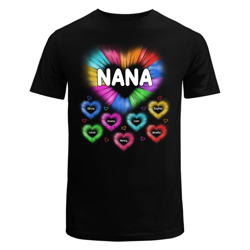 Grandma Mom Colorful Hearts Personalized Shirt - Image 5