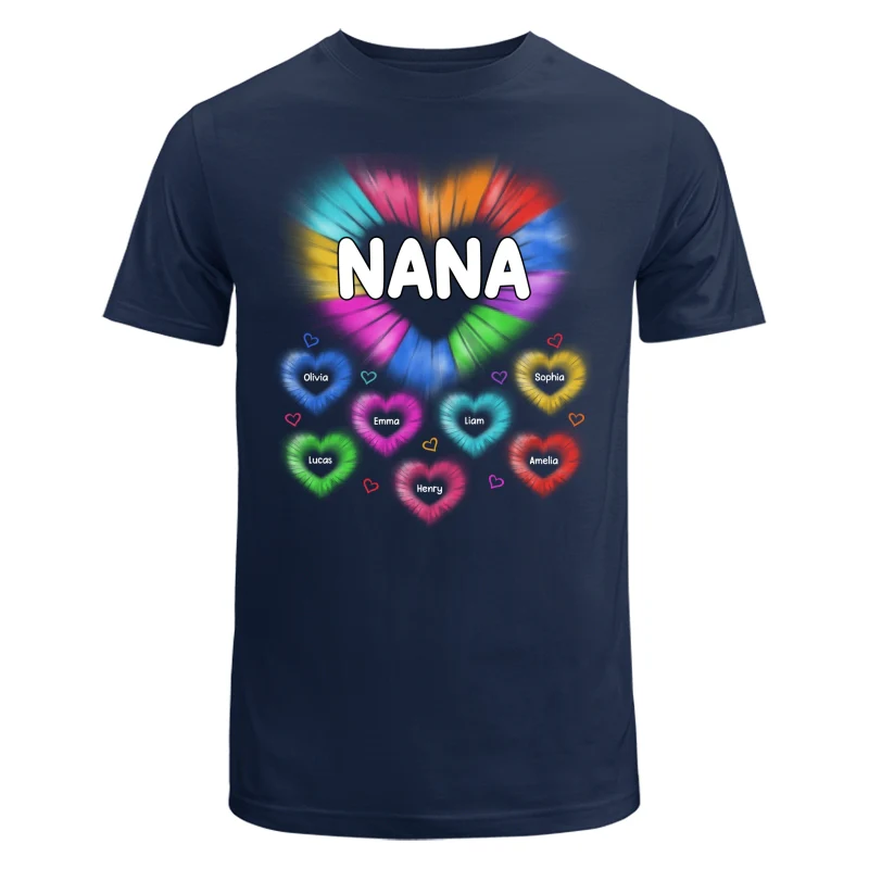 Grandma Mom Colorful Hearts Personalized Shirt - Image 6