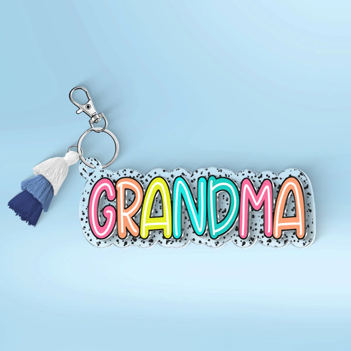 Grandma Mom Colorful Pattern Personalized 2-Layer Acrylic Keychain - Image 17