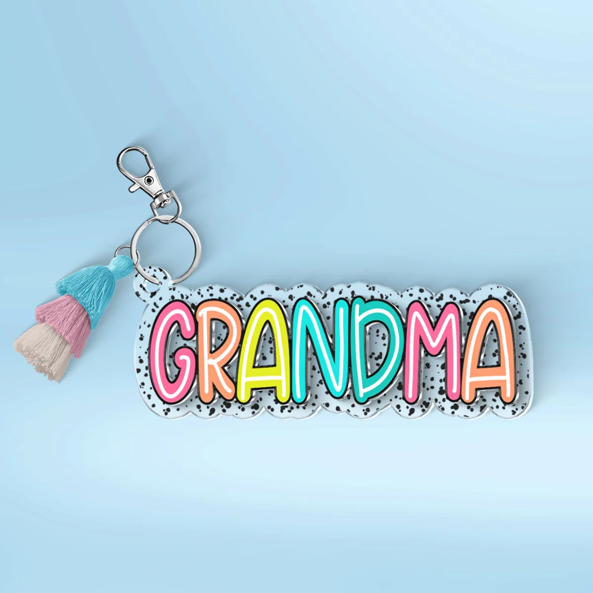 Grandma Mom Colorful Pattern Personalized 2-Layer Acrylic Keychain - Image 18