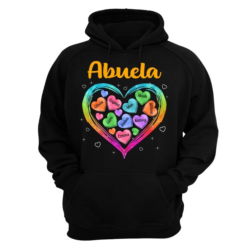 Grandma Mom Colorful Watercolor Hearts In Heart Personalized Shirt - Image 11
