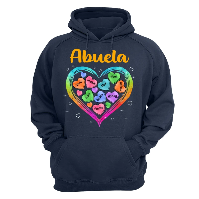 Grandma Mom Colorful Watercolor Hearts In Heart Personalized Shirt - Image 12
