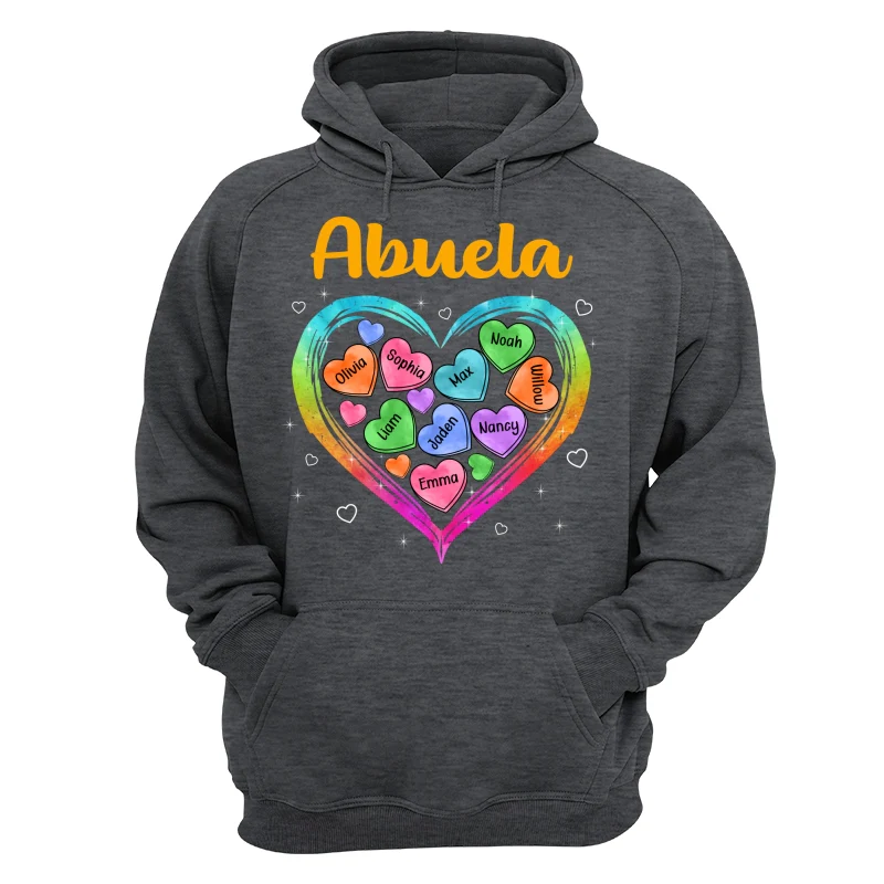 Grandma Mom Colorful Watercolor Hearts In Heart Personalized Shirt - Image 13