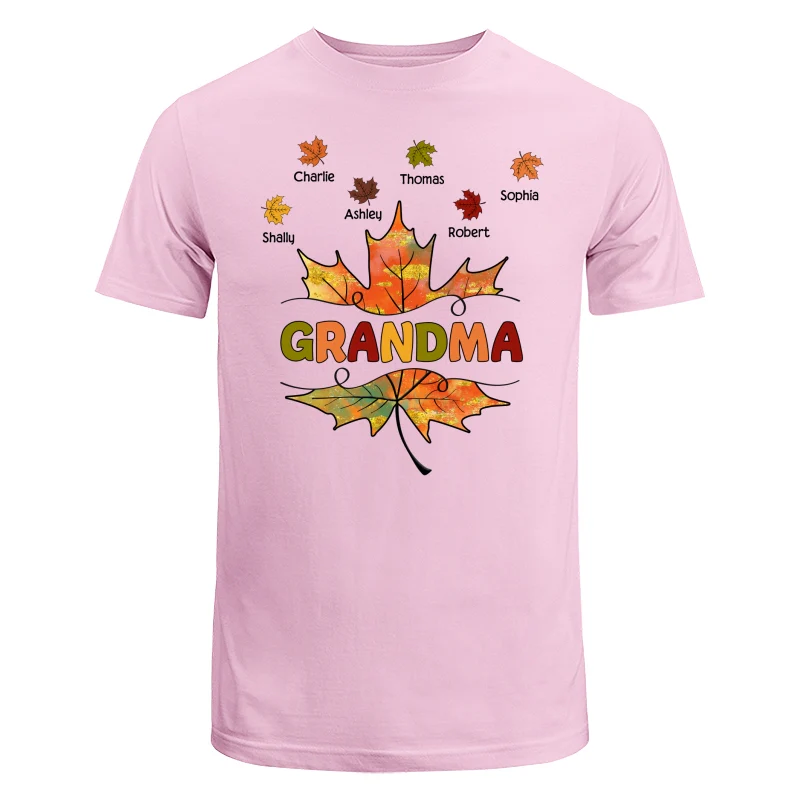 Grandma Mom Fall Leave Cut Through Personalized Shirt - Image 7