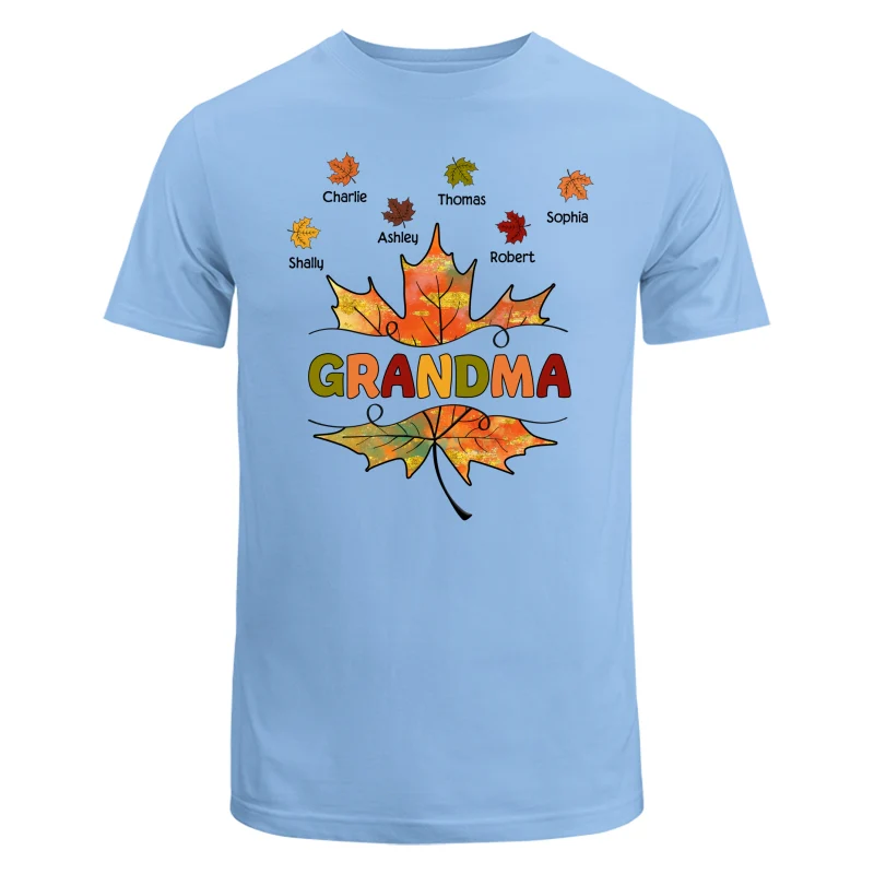 Grandma Mom Fall Leave Cut Through Personalized Shirt - Image 8
