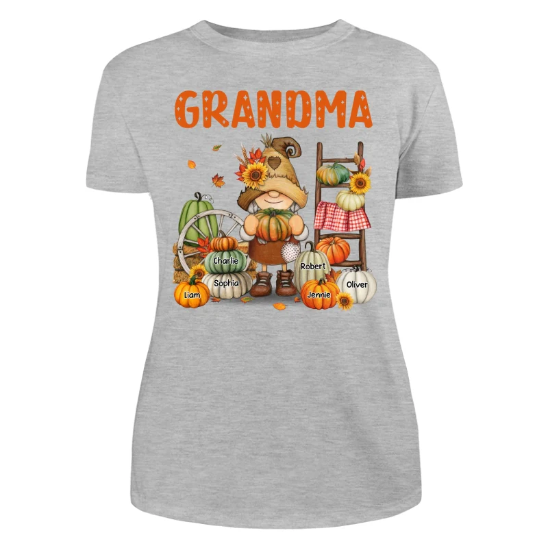 Grandma Mom Fall Season Gnome Personalized Shirt - Image 10