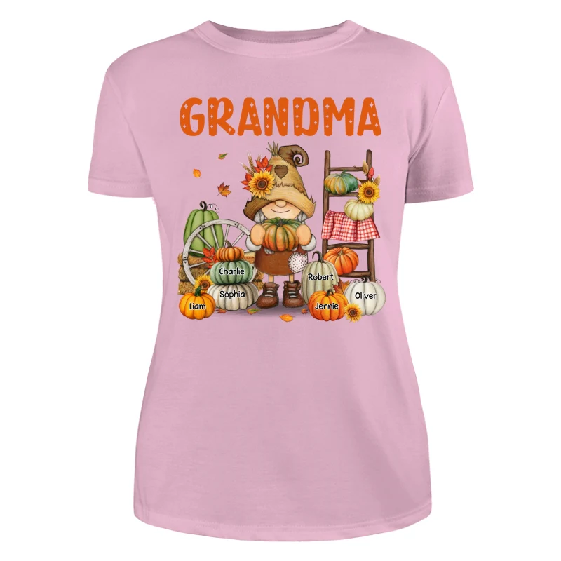 Grandma Mom Fall Season Gnome Personalized Shirt - Image 11