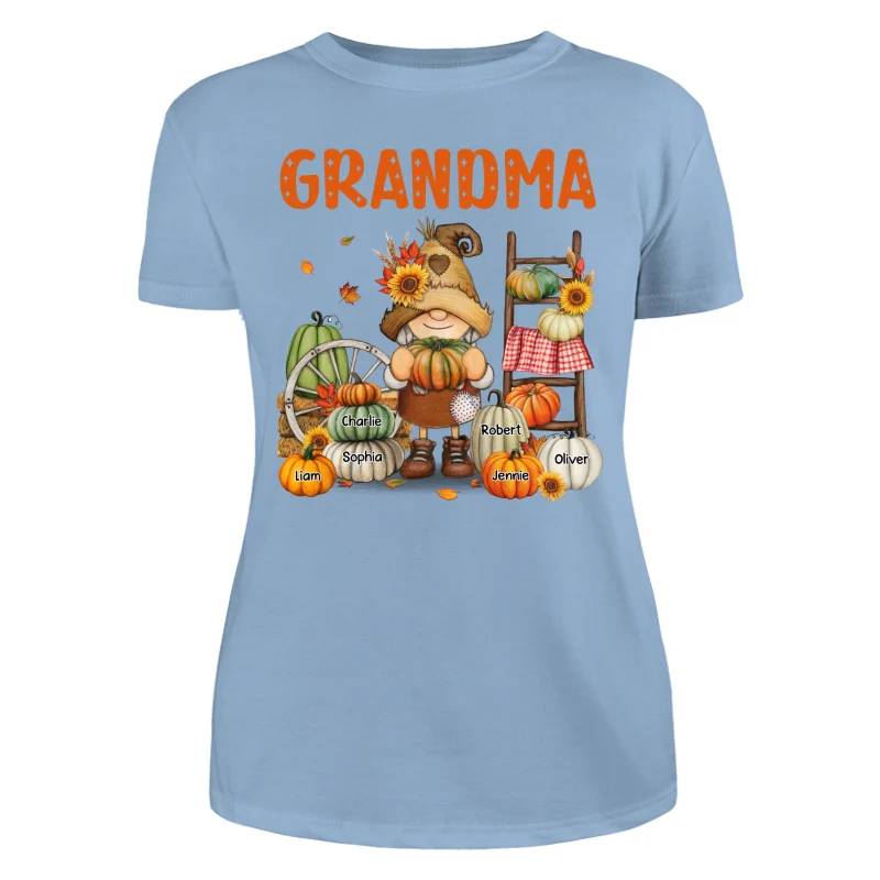 Grandma Mom Fall Season Gnome Personalized Shirt - Image 12