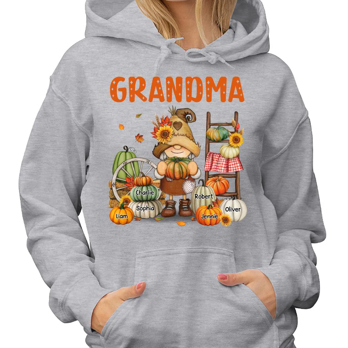 Grandma Mom Fall Season Gnome Personalized Shirt - Image 4