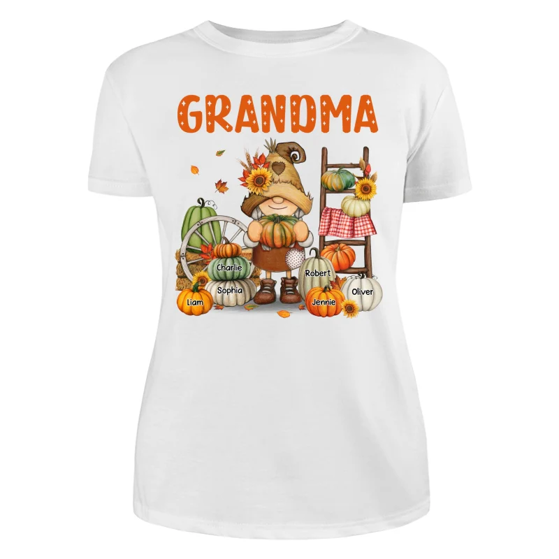 Grandma Mom Fall Season Gnome Personalized Shirt - Image 9
