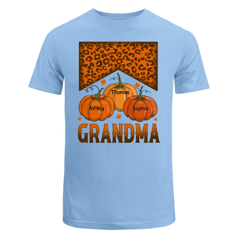 Grandma Mom Fall Season Leopard Pumpkins Personalized Shirt - Image 8