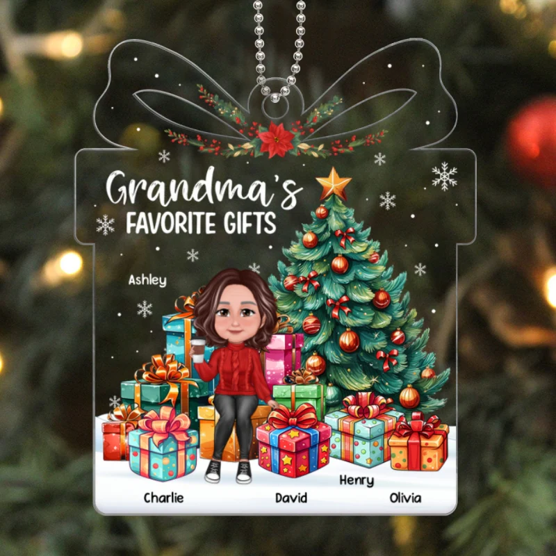 Grandma Mom Favorite Gifts Christmas Personalized Acrylic Ornament - Image 5