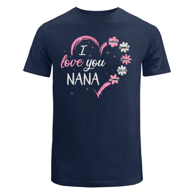 Grandma Mom Flower Heart We Love You Personalized Shirt - Image 6