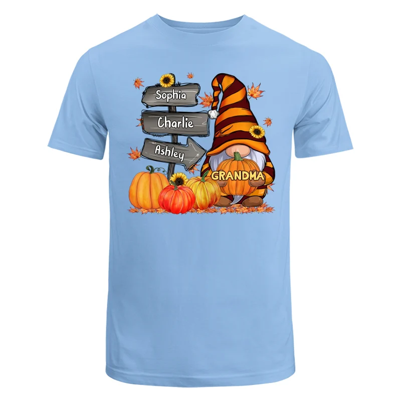 Grandma Mom Gnome Direction Sign Pumpkins Personalized Shirt - Image 8