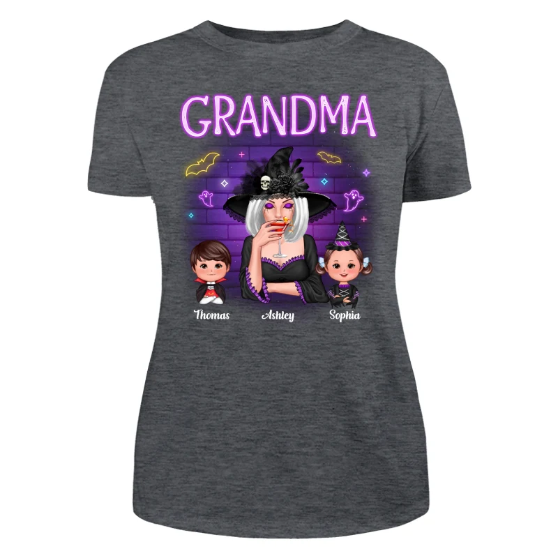 Grandma Mom Halloween Neon Light Personalized Shirt - Image 10