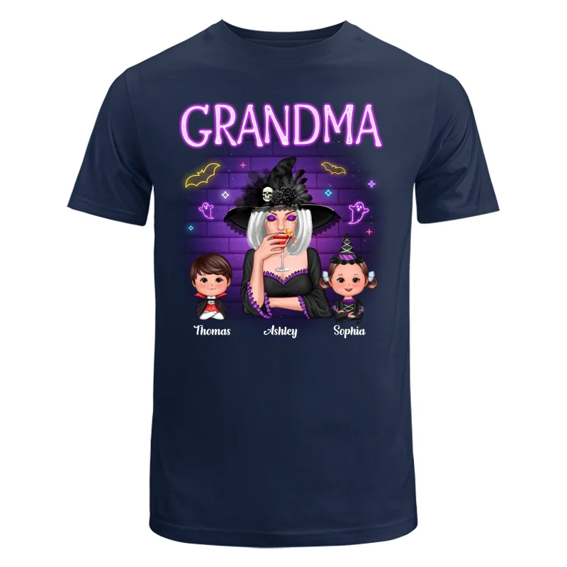 Grandma Mom Halloween Neon Light Personalized Shirt - Image 6