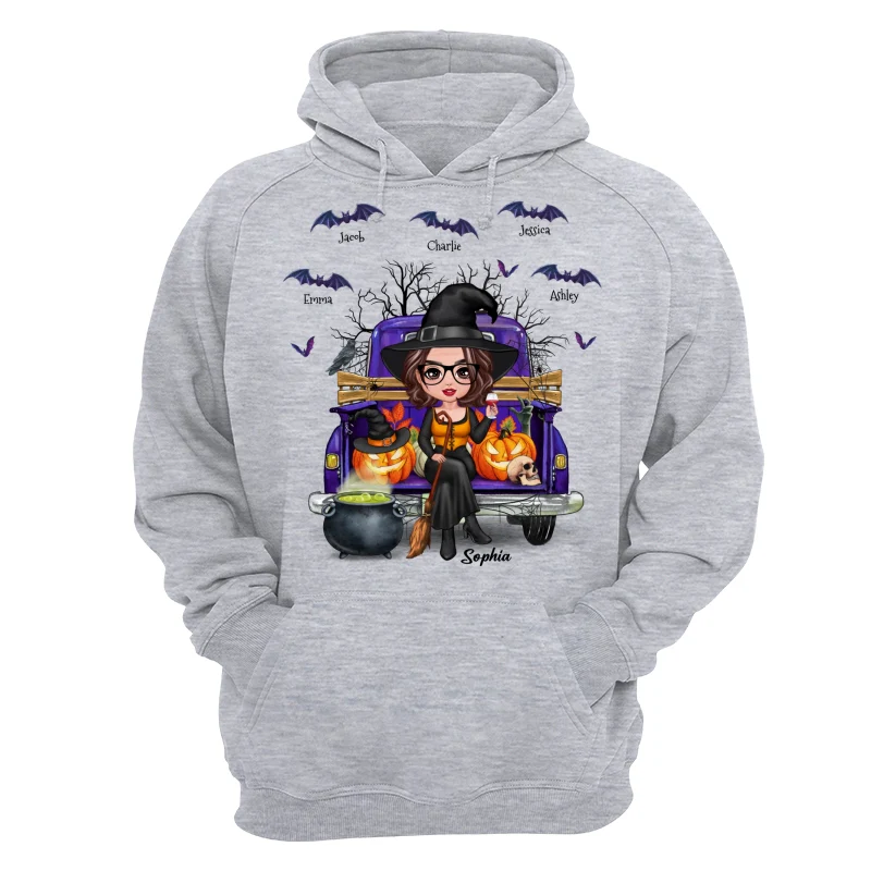 Grandma Mom Halloween On Purple Truck Personalized Shirt - Image 14