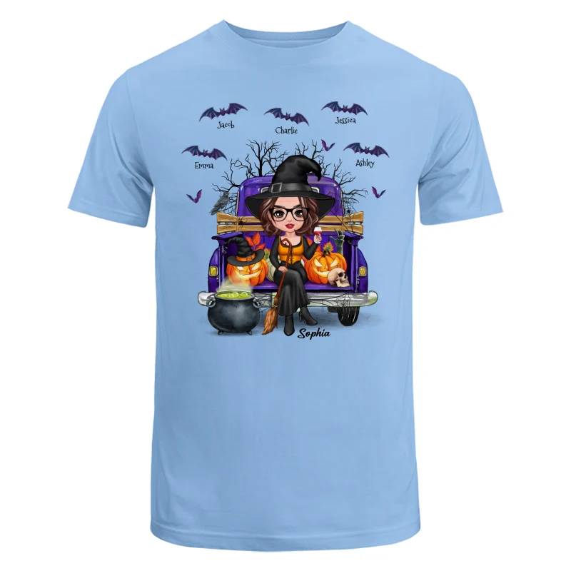 Grandma Mom Halloween On Purple Truck Personalized Shirt - Image 8