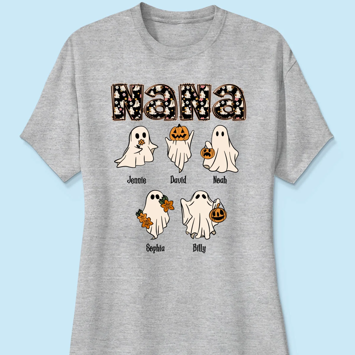 Grandma Mom Halloween Retro Boo Patterned Personalized Shirt - Image 12