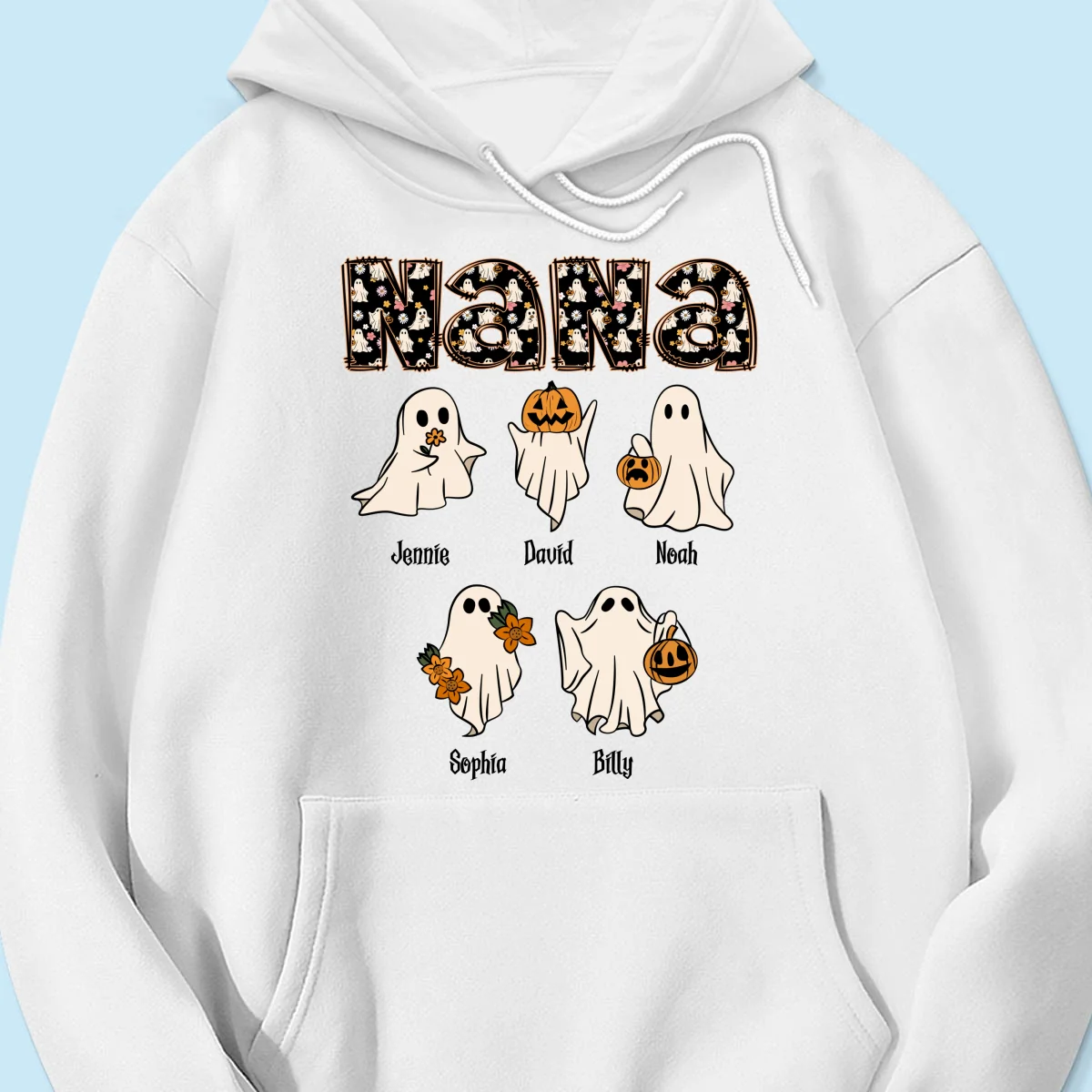 Grandma Mom Halloween Retro Boo Patterned Personalized Shirt - Image 15