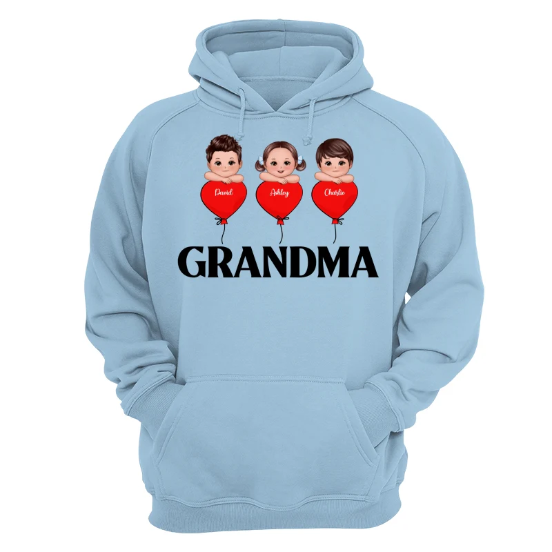 Grandma Mom Heart Balloon Cute Kids Laying Head On Arms Personalized Shirt - Image 16