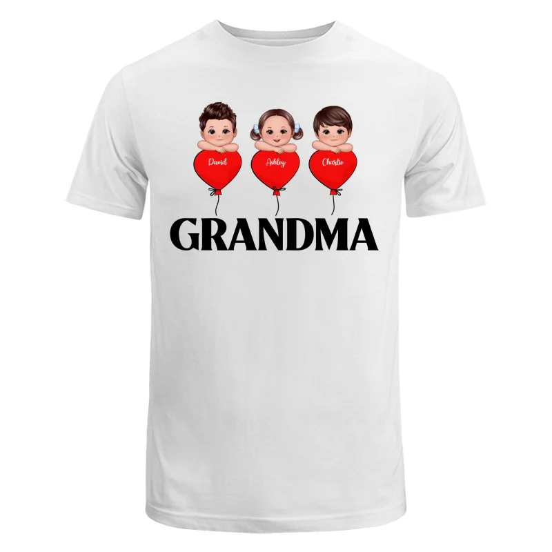 Grandma Mom Heart Balloon Cute Kids Laying Head On Arms Personalized Shirt - Image 5