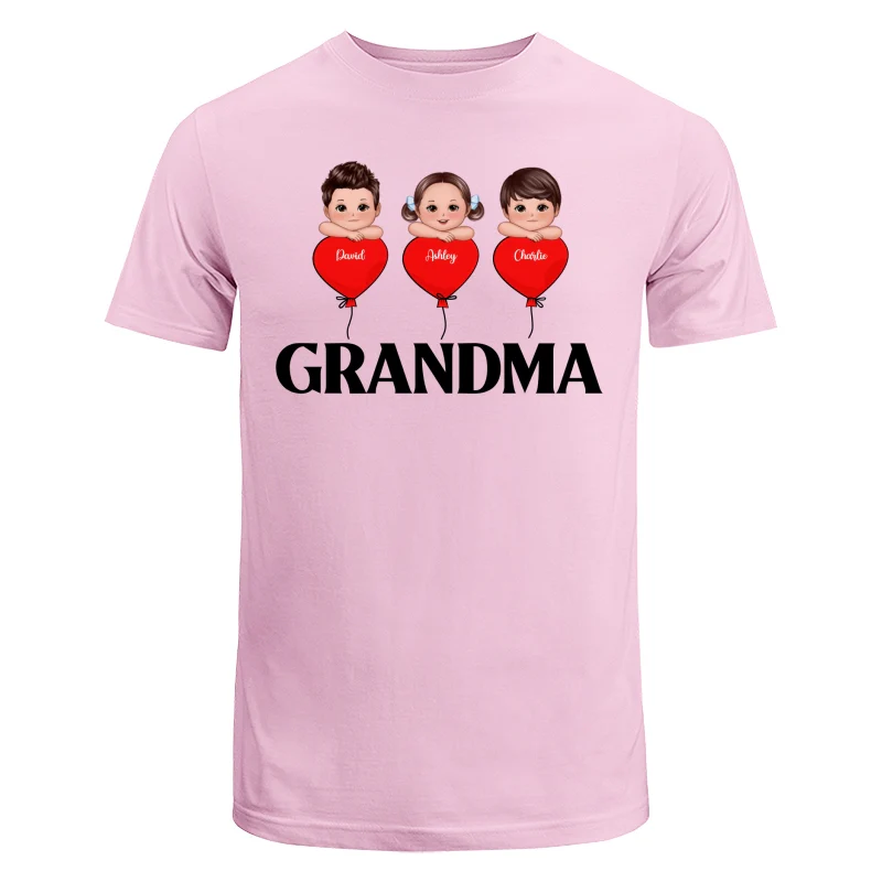 Grandma Mom Heart Balloon Cute Kids Laying Head On Arms Personalized Shirt - Image 7