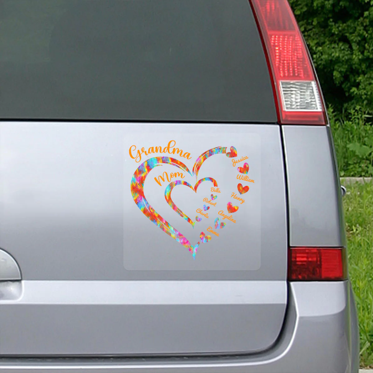 Grandma Mom Heart In Heart Decor Gift Personalized Decal - Image 3