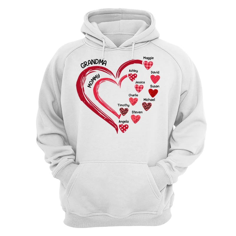 Grandma Mom Heart In Heart Patterned Personalized Shirt - Image 13