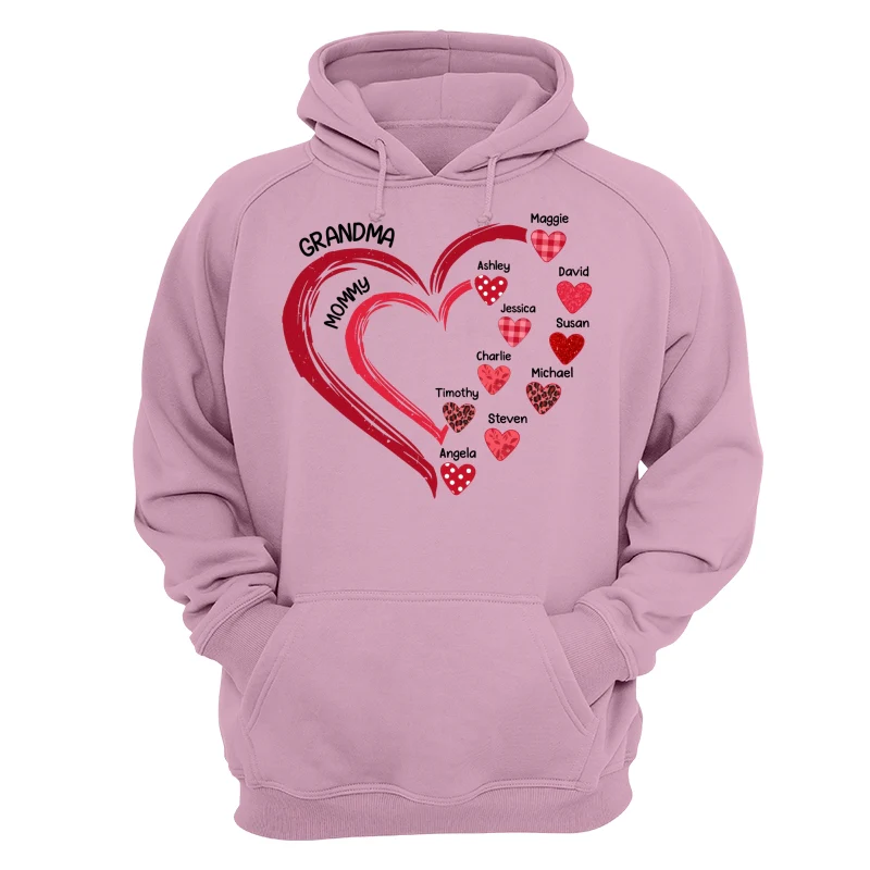 Grandma Mom Heart In Heart Patterned Personalized Shirt - Image 15