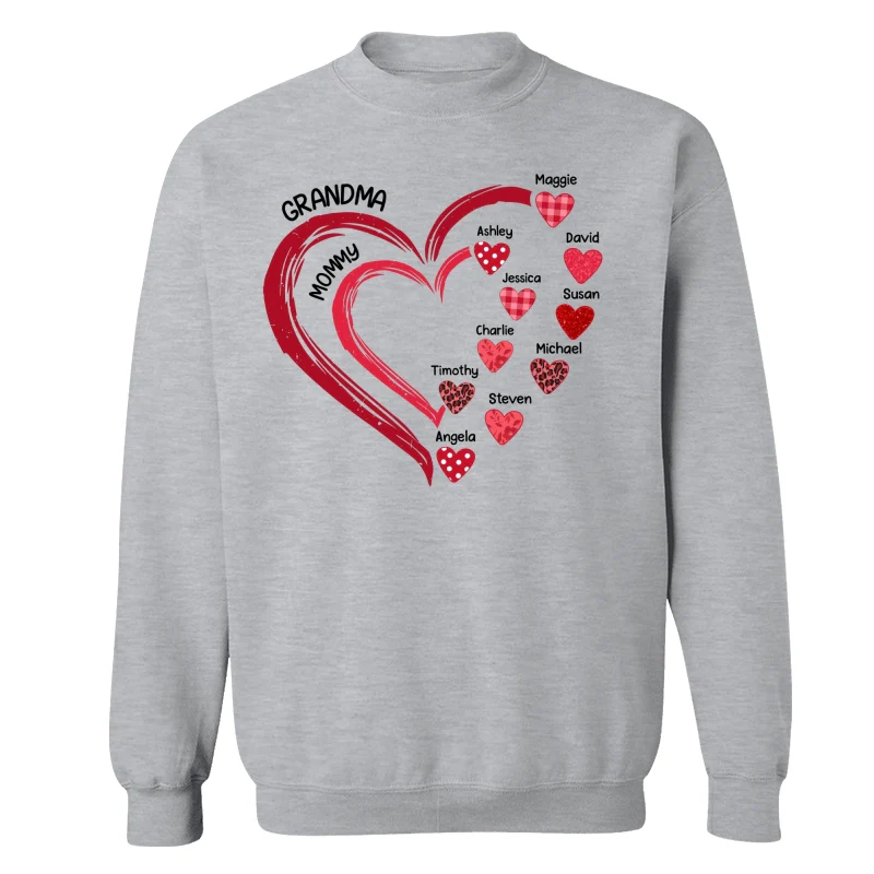 Grandma Mom Heart In Heart Patterned Personalized Shirt - Image 18