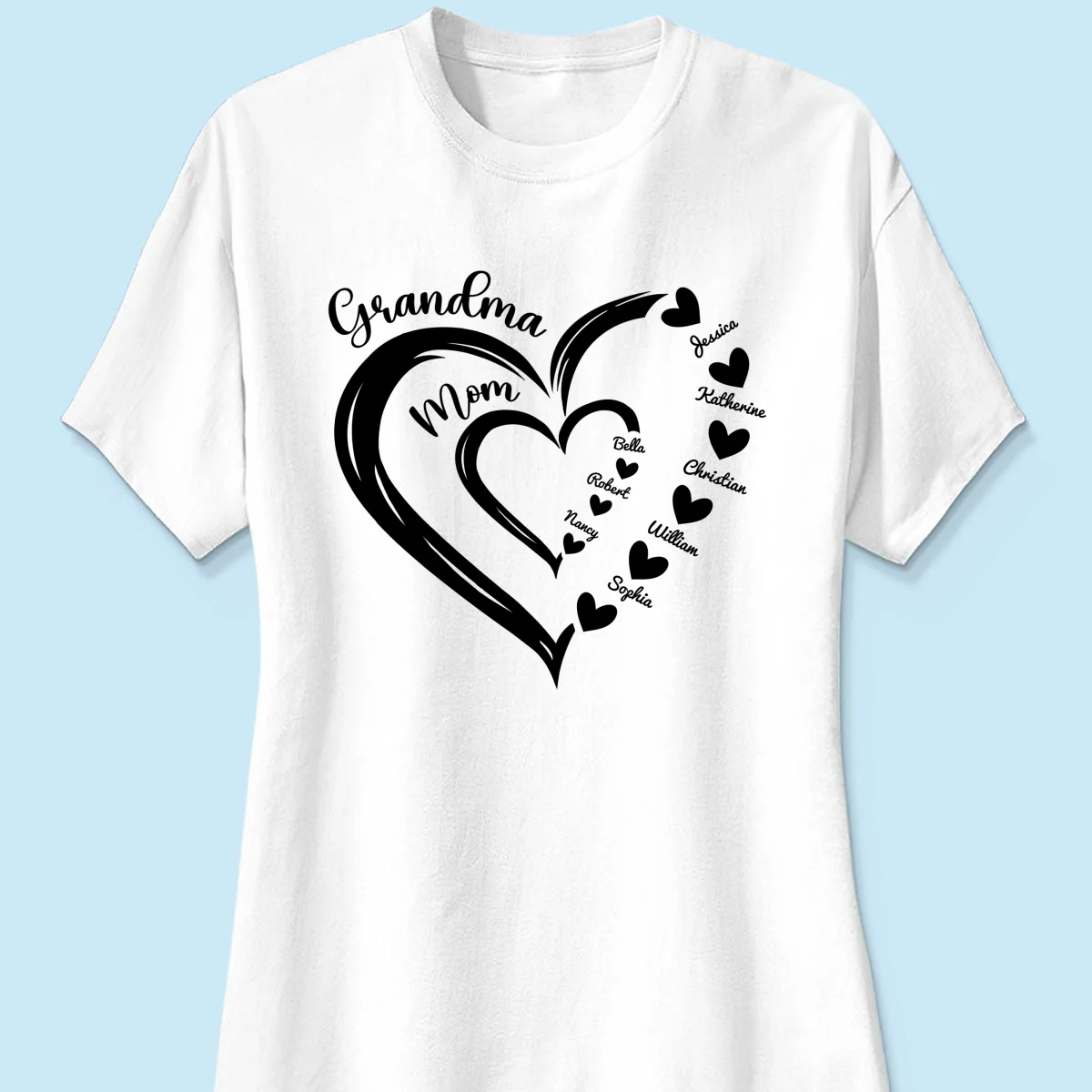 Grandma Mom Heart In Heart Personalized Shirt, Gift For Mom - Image 11