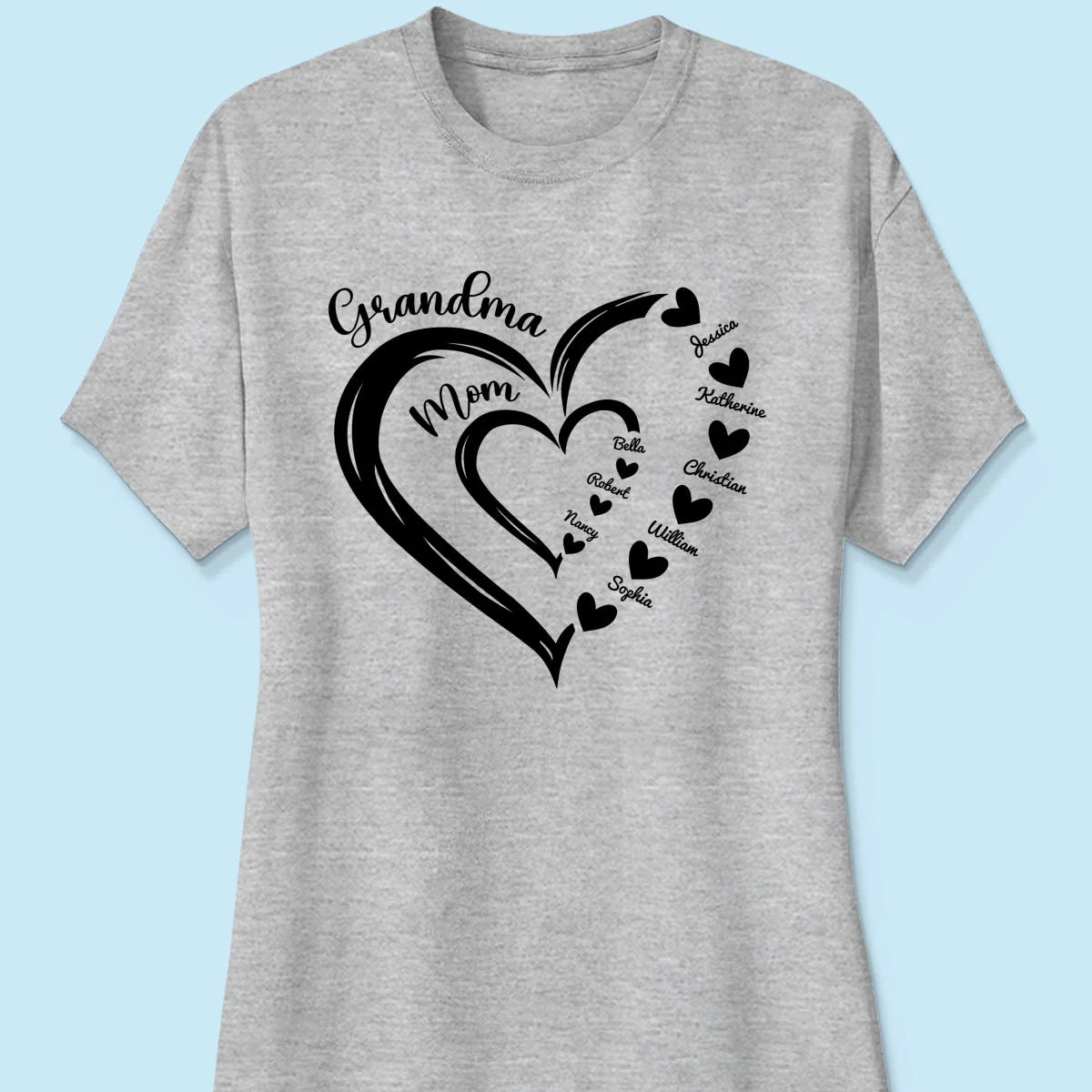 Grandma Mom Heart In Heart Personalized Shirt, Gift For Mom - Image 12