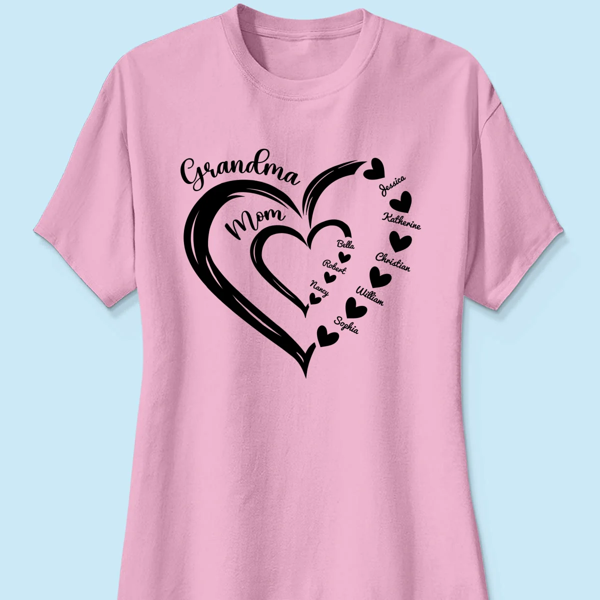 Grandma Mom Heart In Heart Personalized Shirt, Gift For Mom - Image 13