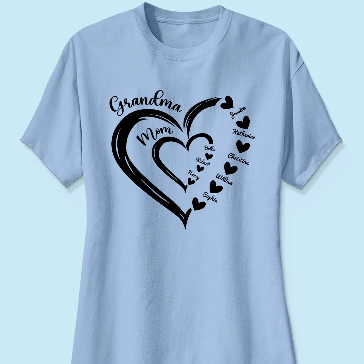 Grandma Mom Heart In Heart Personalized Shirt, Gift For Mom - Image 14