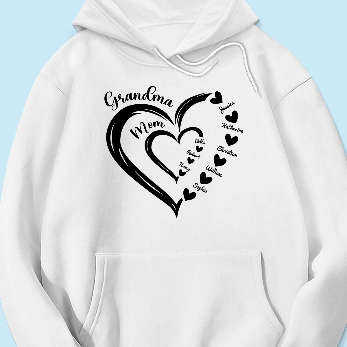 Grandma Mom Heart In Heart Personalized Shirt, Gift For Mom - Image 15