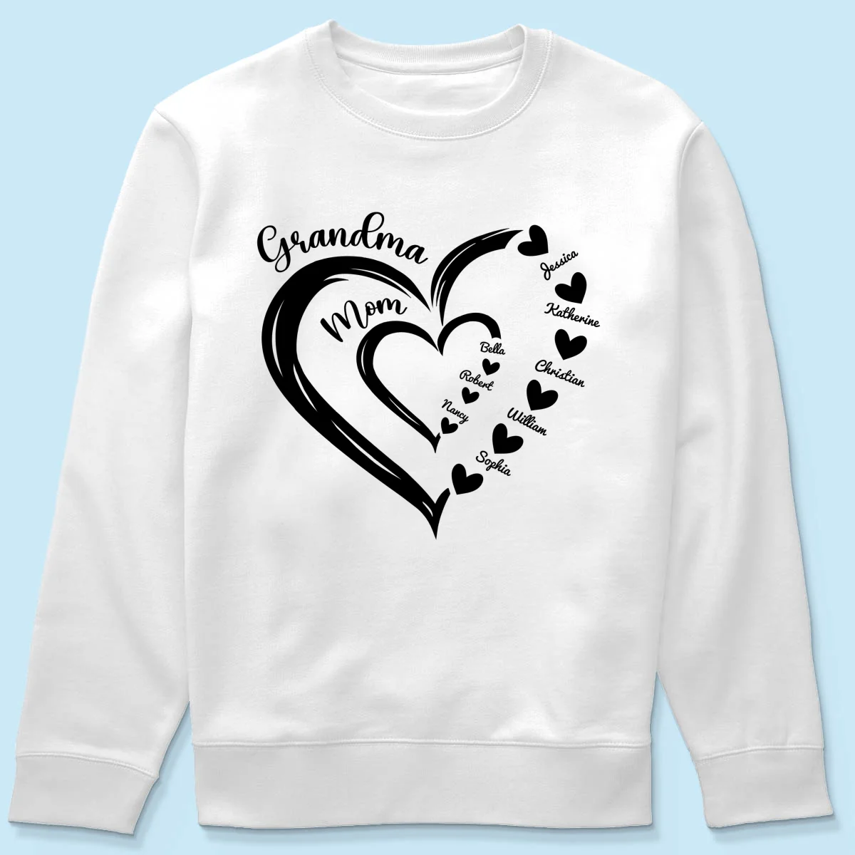 Grandma Mom Heart In Heart Personalized Shirt, Gift For Mom - Image 19