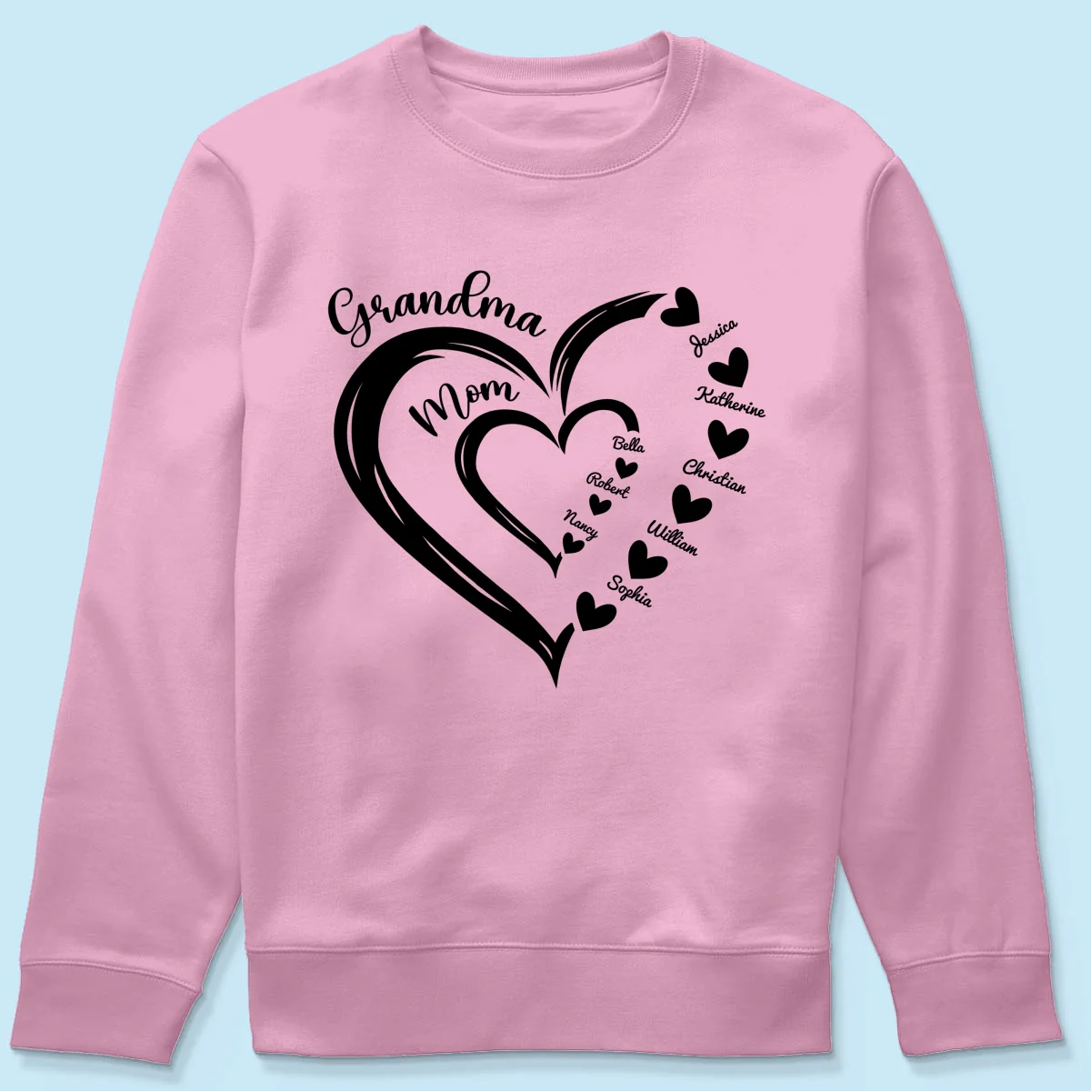Grandma Mom Heart In Heart Personalized Shirt, Gift For Mom - Image 21