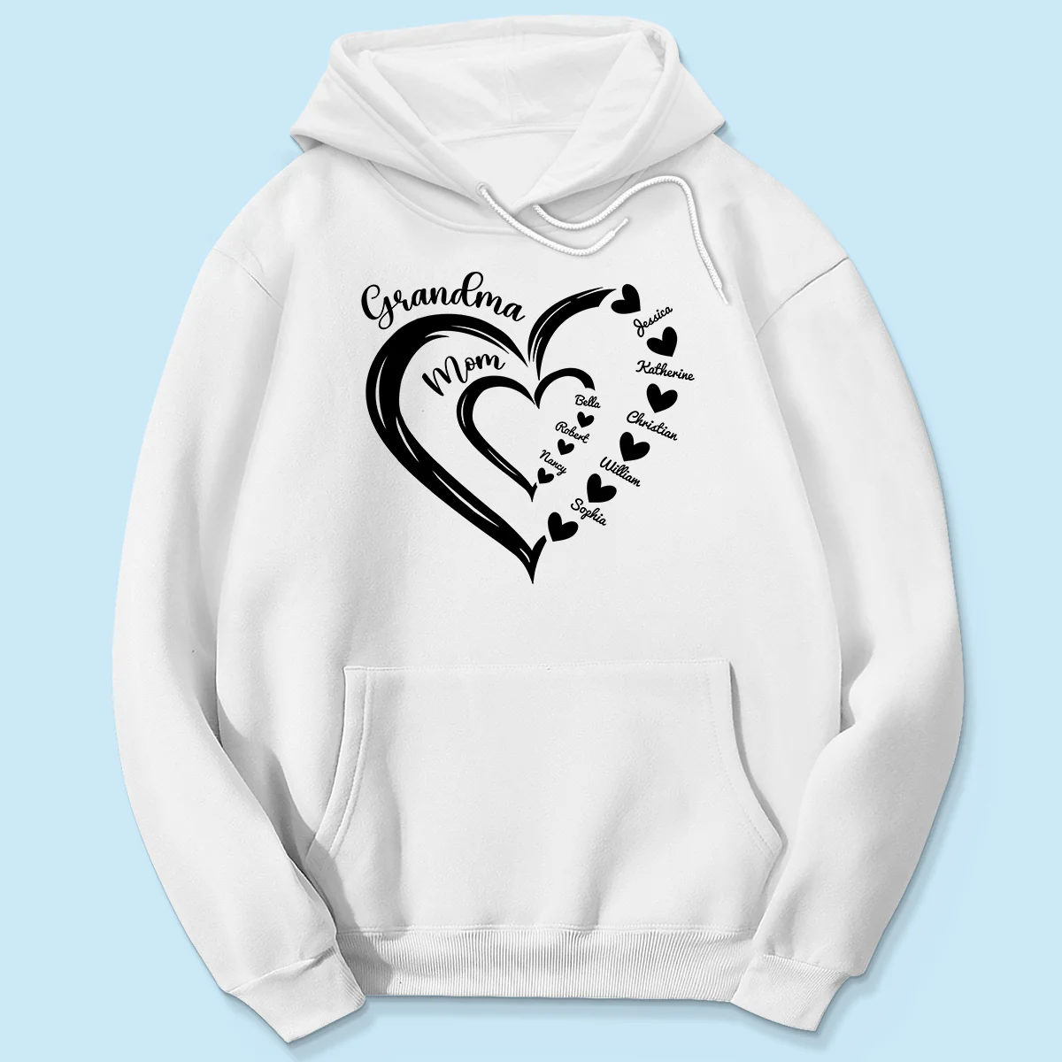 Grandma Mom Heart In Heart Personalized Shirt, Gift For Mom - Image 5