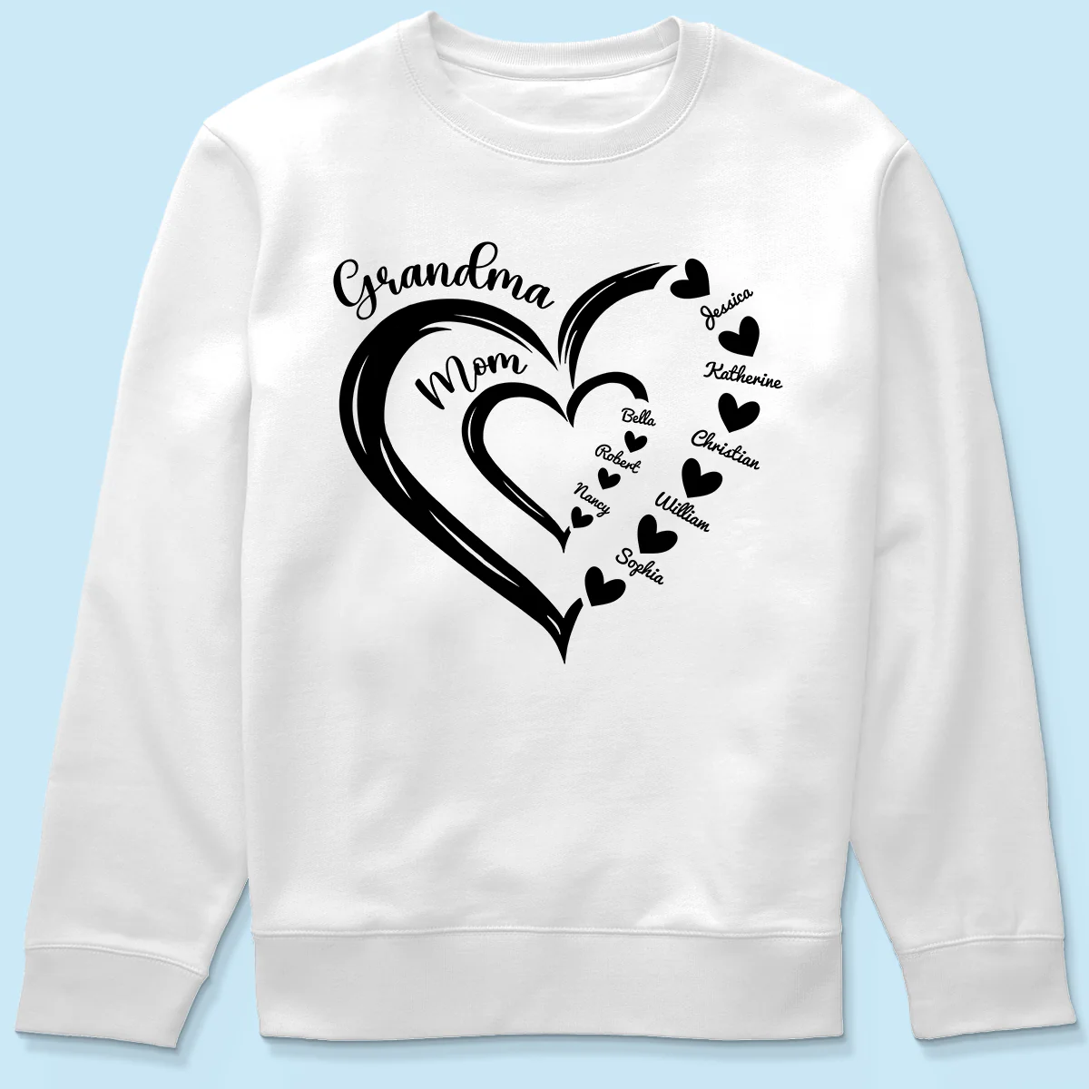 Grandma Mom Heart In Heart Personalized Shirt, Gift For Mom - Image 6