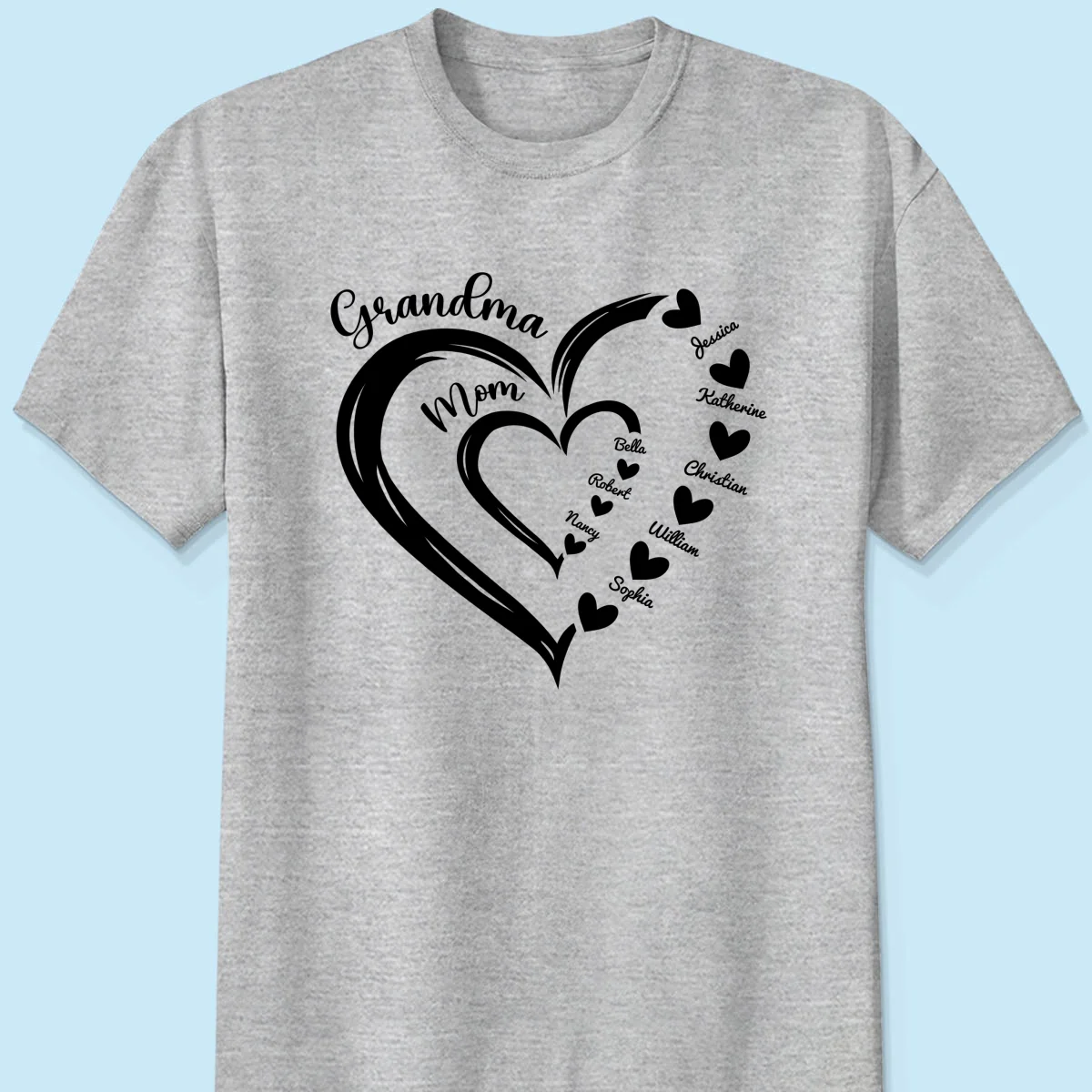 Grandma Mom Heart In Heart Personalized Shirt, Gift For Mom - Image 8