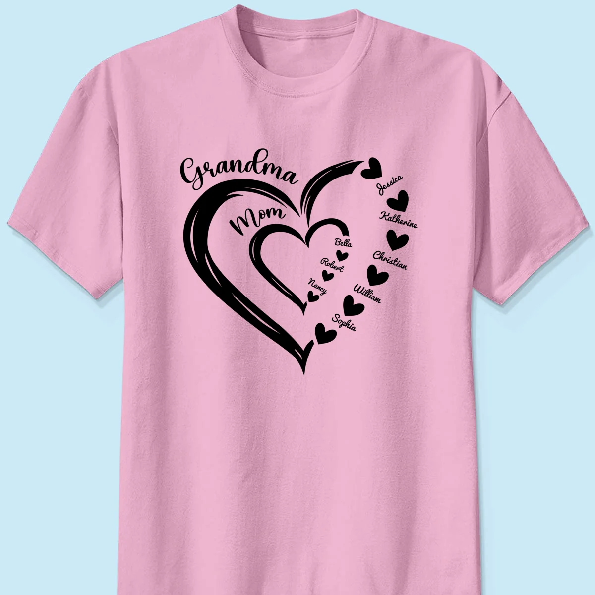 Grandma Mom Heart In Heart Personalized Shirt, Gift For Mom - Image 9