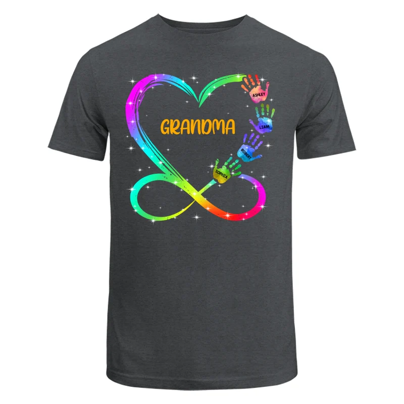 Grandma Mom Heart Infinity Handprints Personalized Shirt - Image 7