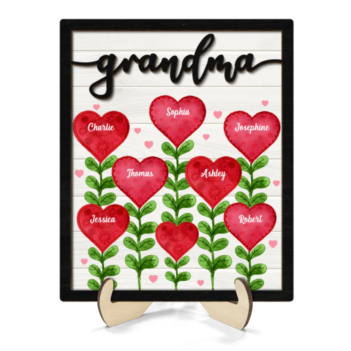Grandma Mom Heart Tree Personalized 2-layer Wooden Plaque - Image 8